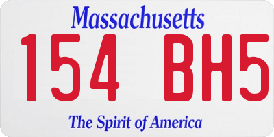 MA license plate 154BH5