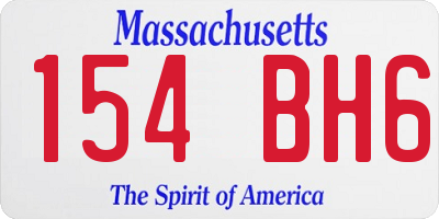 MA license plate 154BH6