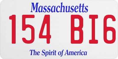 MA license plate 154BI6