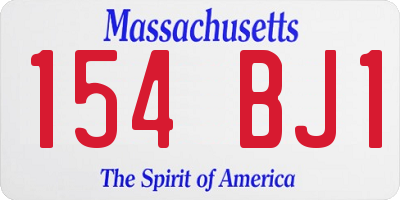 MA license plate 154BJ1