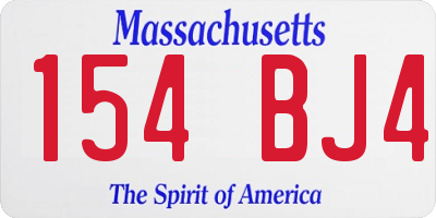 MA license plate 154BJ4