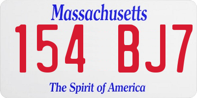 MA license plate 154BJ7