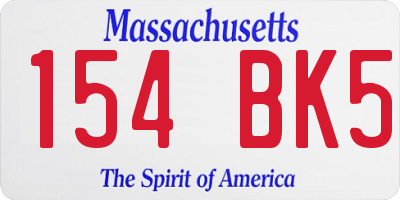 MA license plate 154BK5
