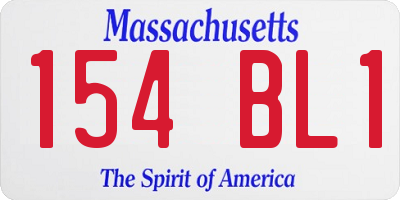 MA license plate 154BL1