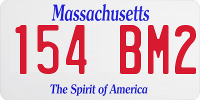 MA license plate 154BM2