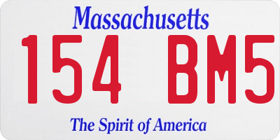 MA license plate 154BM5