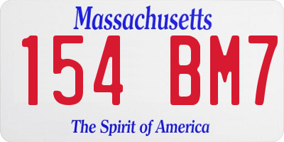 MA license plate 154BM7