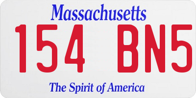 MA license plate 154BN5