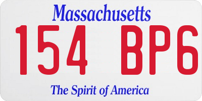 MA license plate 154BP6