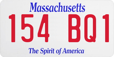 MA license plate 154BQ1