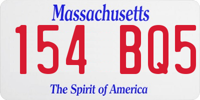 MA license plate 154BQ5
