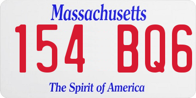 MA license plate 154BQ6