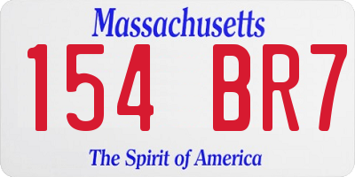 MA license plate 154BR7