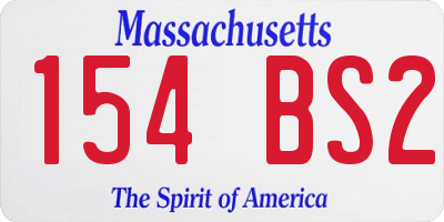 MA license plate 154BS2