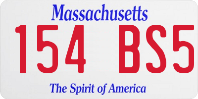 MA license plate 154BS5