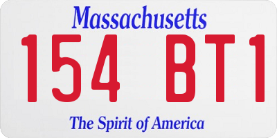MA license plate 154BT1
