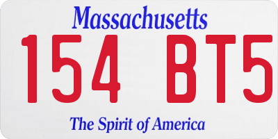 MA license plate 154BT5