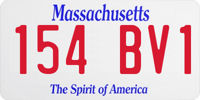 MA license plate 154BV1