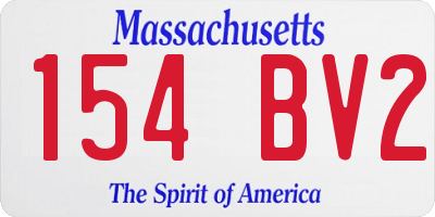 MA license plate 154BV2