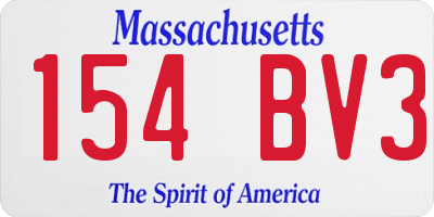 MA license plate 154BV3