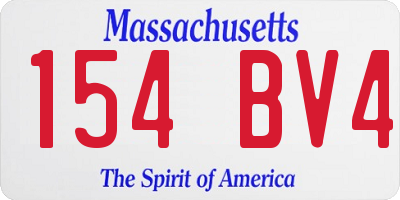 MA license plate 154BV4