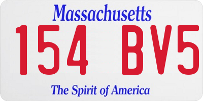 MA license plate 154BV5