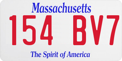 MA license plate 154BV7
