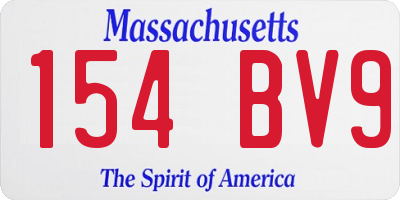 MA license plate 154BV9