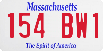 MA license plate 154BW1