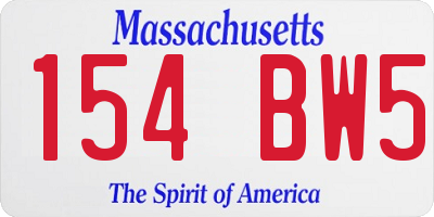 MA license plate 154BW5