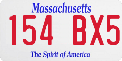 MA license plate 154BX5