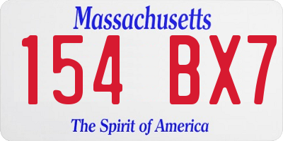 MA license plate 154BX7