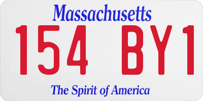 MA license plate 154BY1