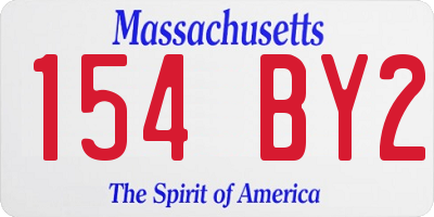 MA license plate 154BY2