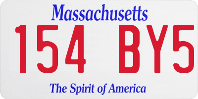 MA license plate 154BY5