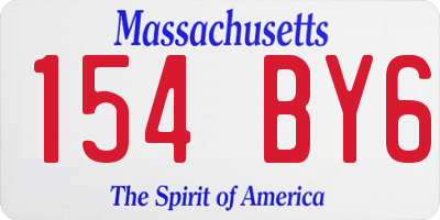 MA license plate 154BY6