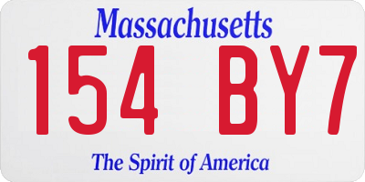 MA license plate 154BY7