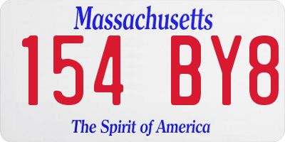 MA license plate 154BY8
