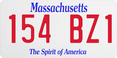 MA license plate 154BZ1