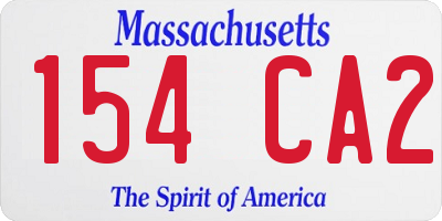 MA license plate 154CA2