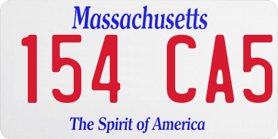MA license plate 154CA5