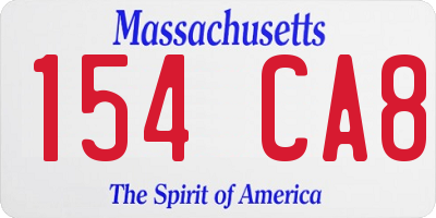 MA license plate 154CA8