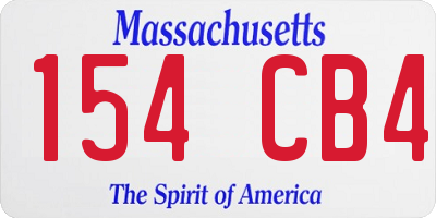 MA license plate 154CB4