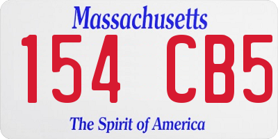 MA license plate 154CB5