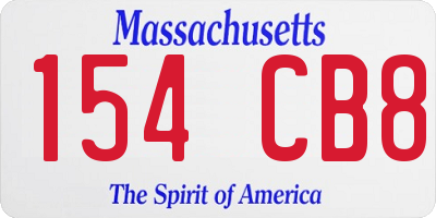 MA license plate 154CB8