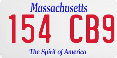 MA license plate 154CB9