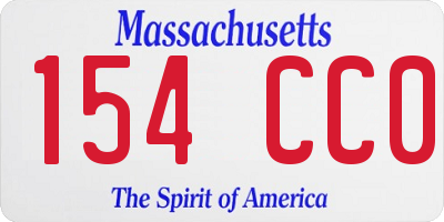 MA license plate 154CC0