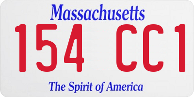 MA license plate 154CC1