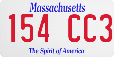 MA license plate 154CC3