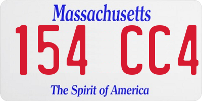 MA license plate 154CC4